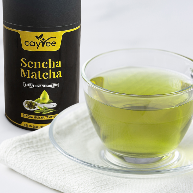 Caytee präsentiert Sencha Matcha Grüntee