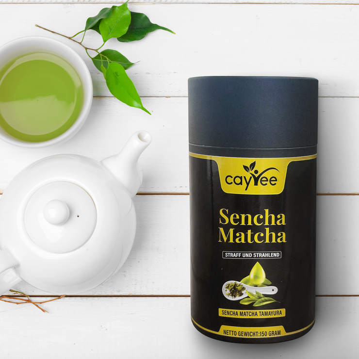 Caytee präsentiert Sencha Matcha Grüntee